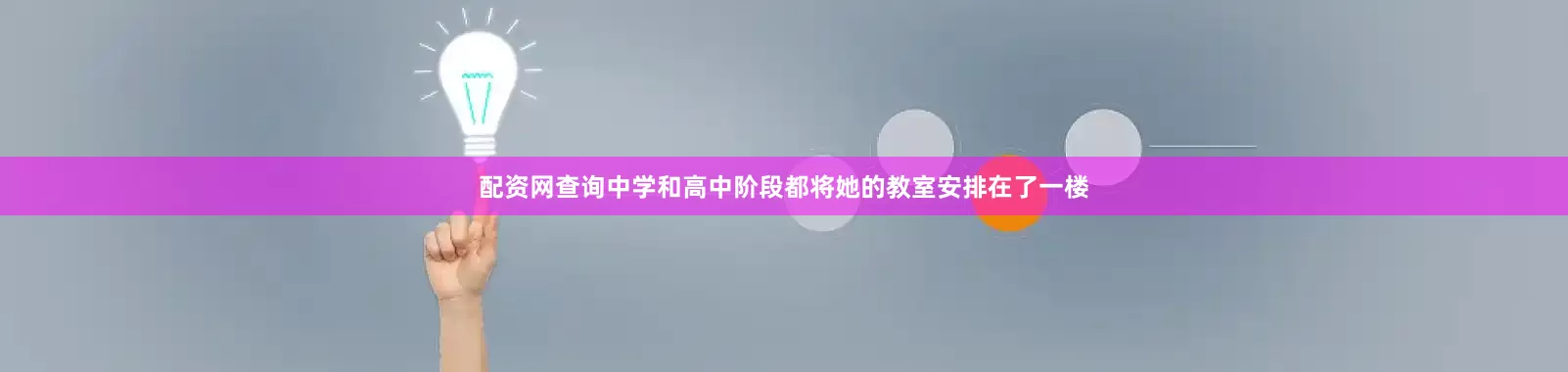 配资网查询中学和高中阶段都将她的教室安排在了一楼